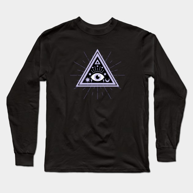 All Seeing eye Purple Black Long Sleeve T-Shirt by Just In Tee Shirts